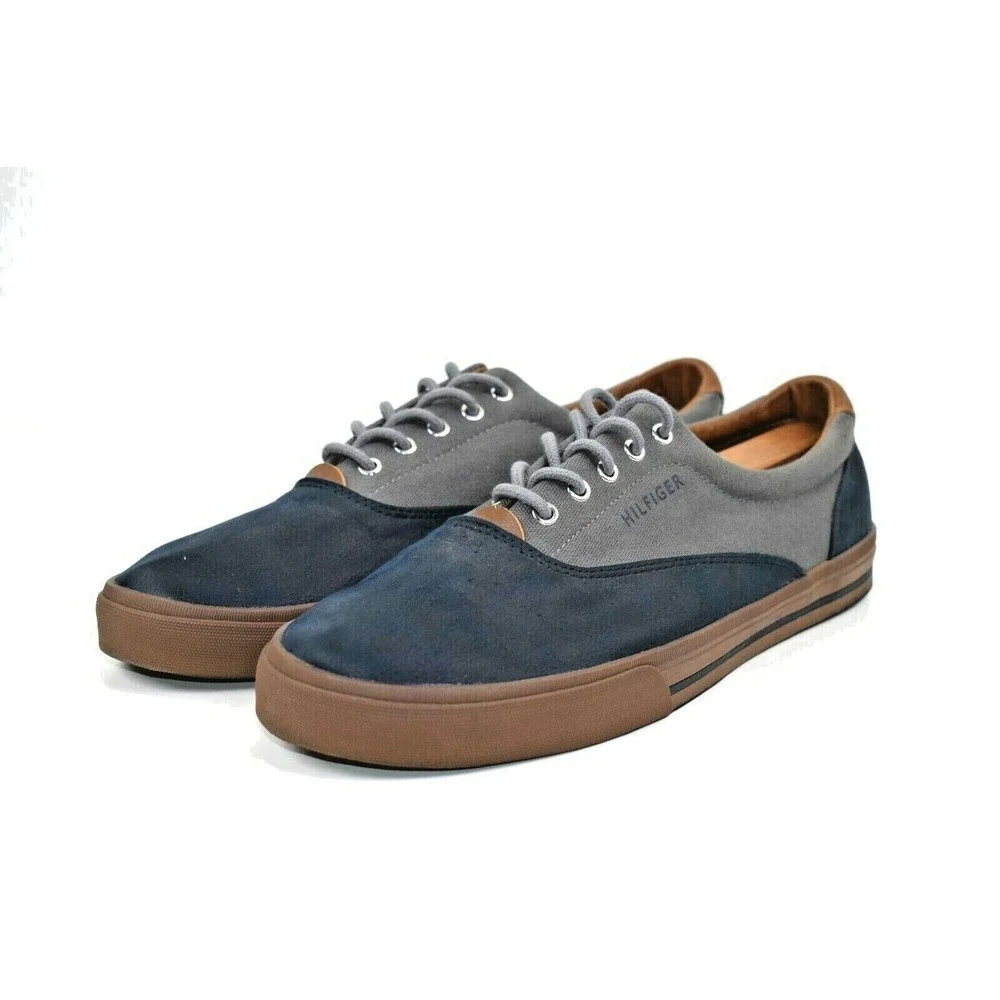 Tommy Hilfiger Phelip Men's Size 10 Brown Blue Gray Canvas‎ Sneakers Shoes